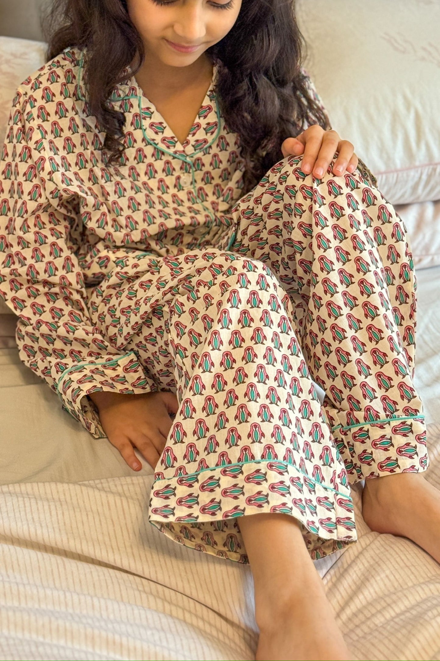 PINK PENGUIN KIDS COTTON PYJAMAS