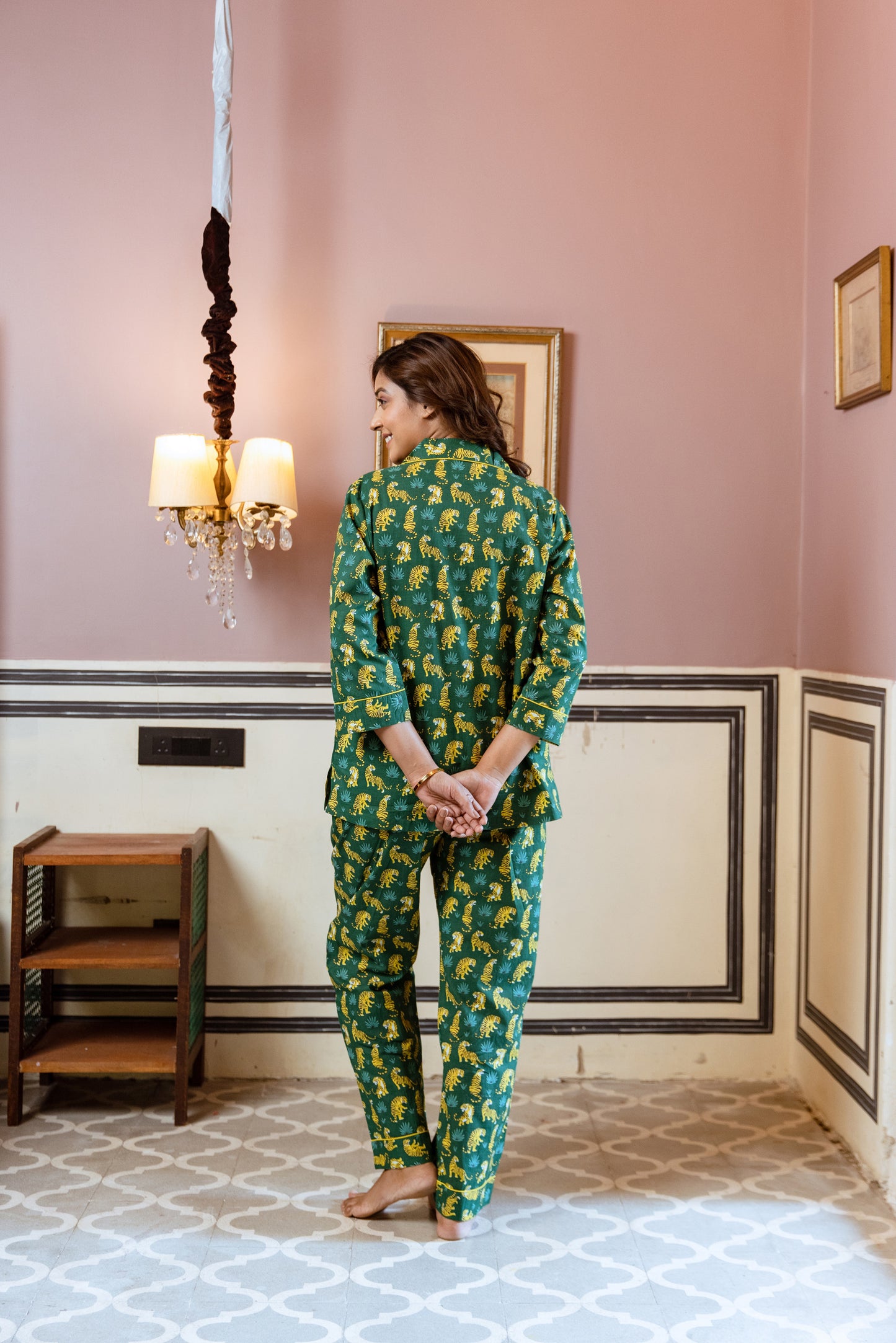 JADE TIGER BLOCK PRINT PJ SET