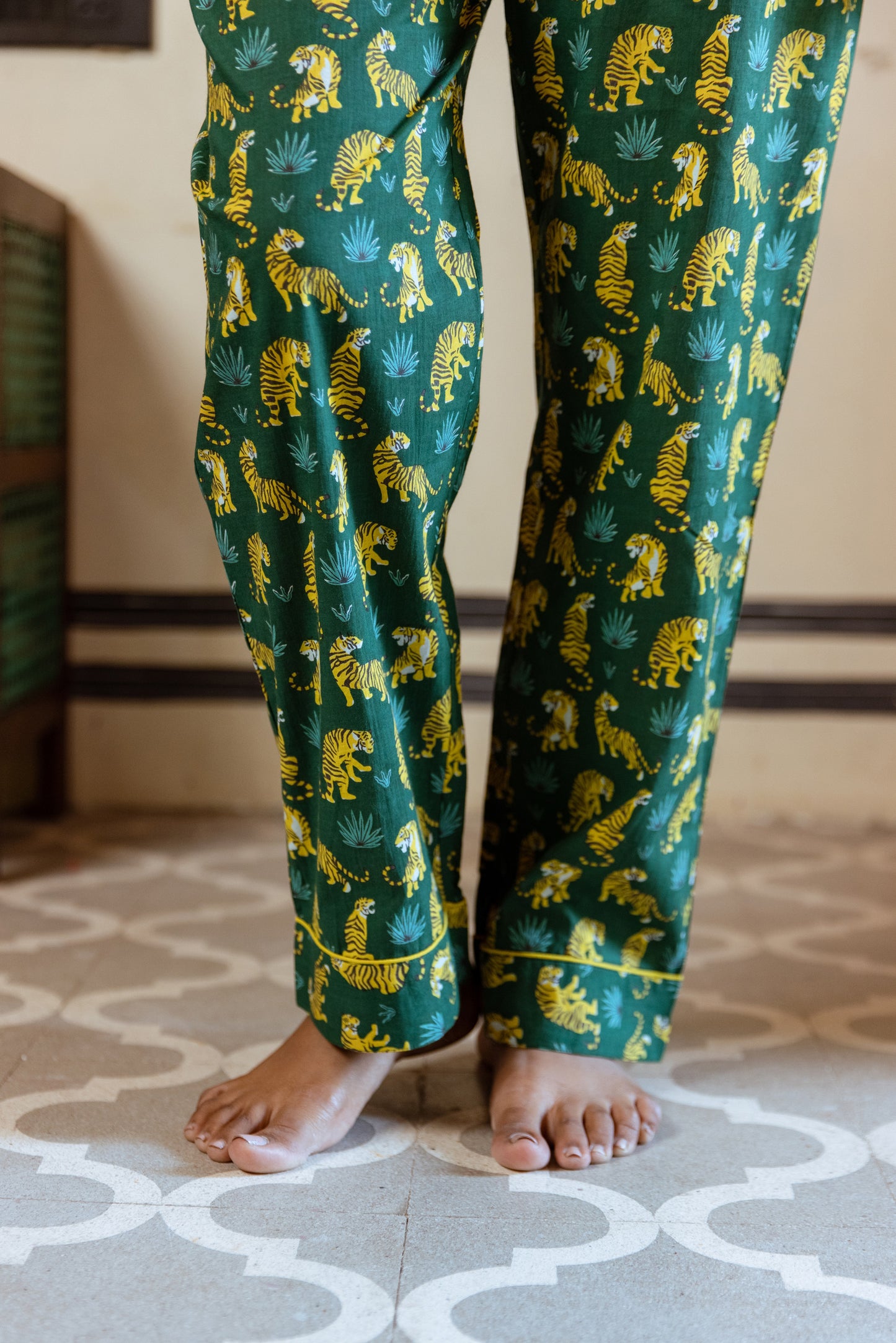 JADE TIGER BLOCK PRINT PJ SET