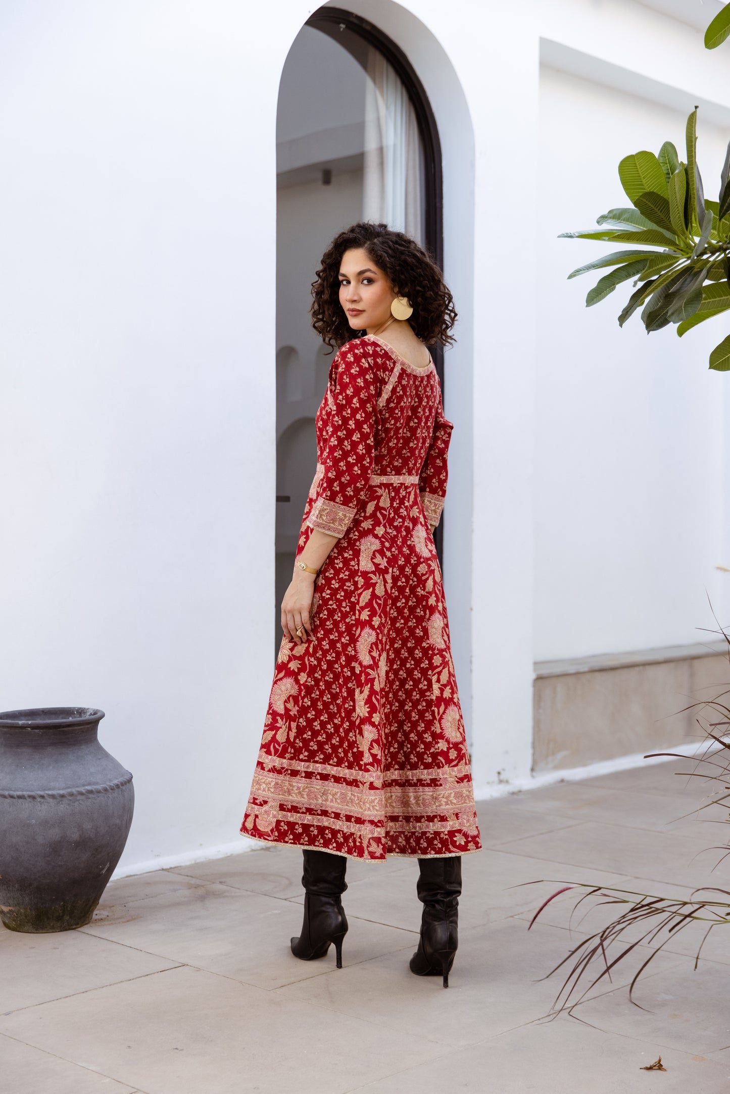 THE MARGOT DRESS IN RUBY PETAL