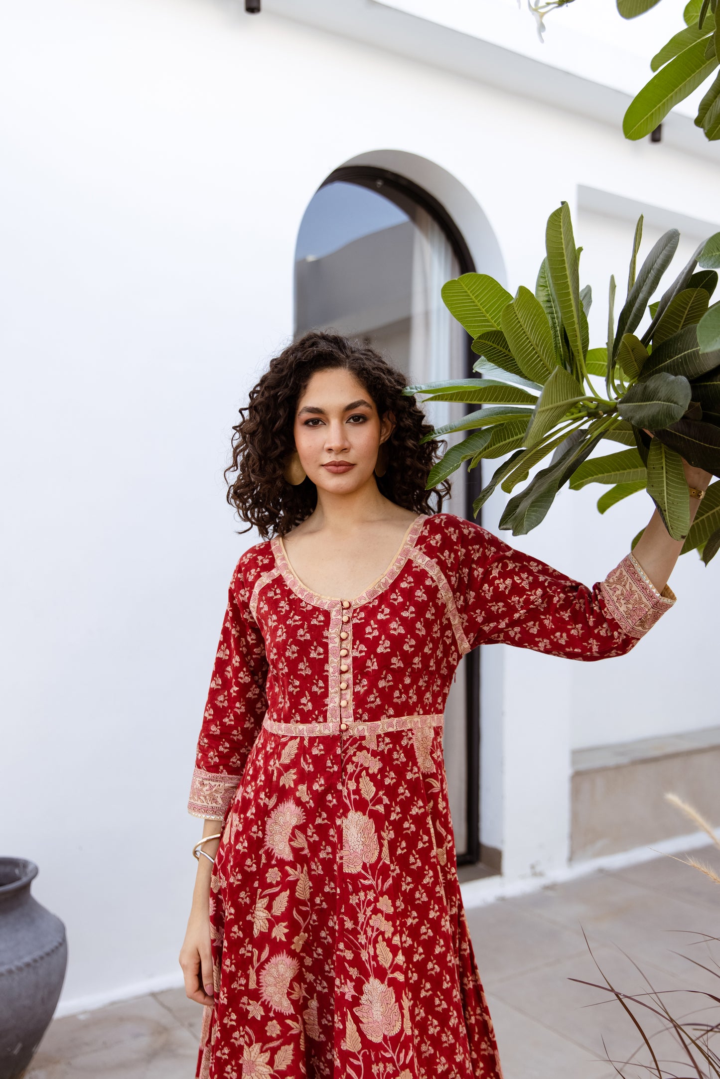 THE MARGOT DRESS IN RUBY PETAL