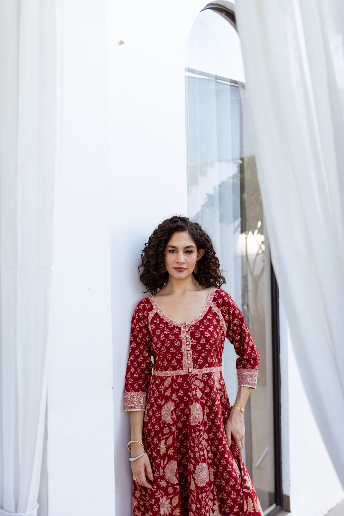 THE MARGOT DRESS IN RUBY PETAL