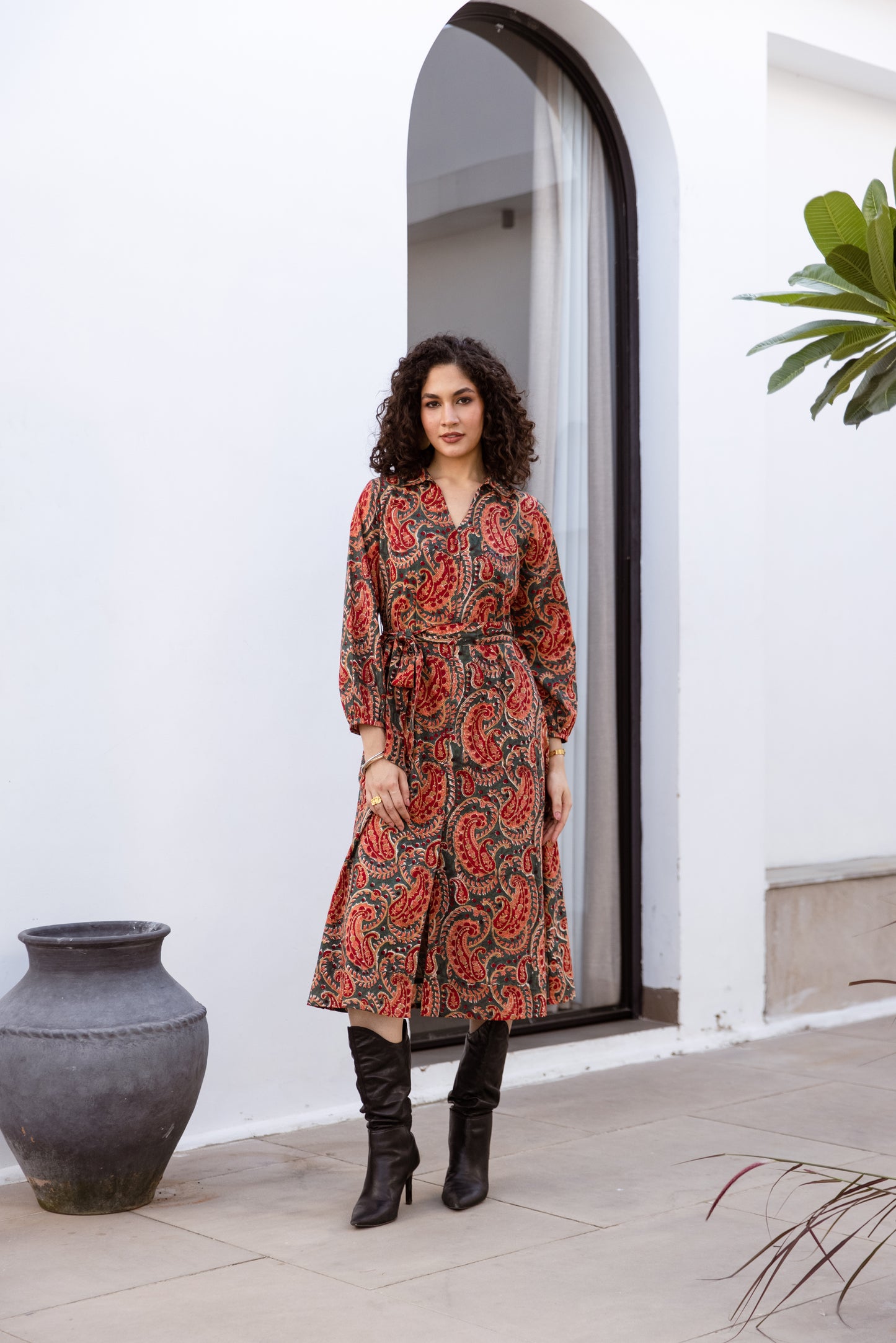 THE CLARA SHIRT DRESS IN WINTER PAISLEY