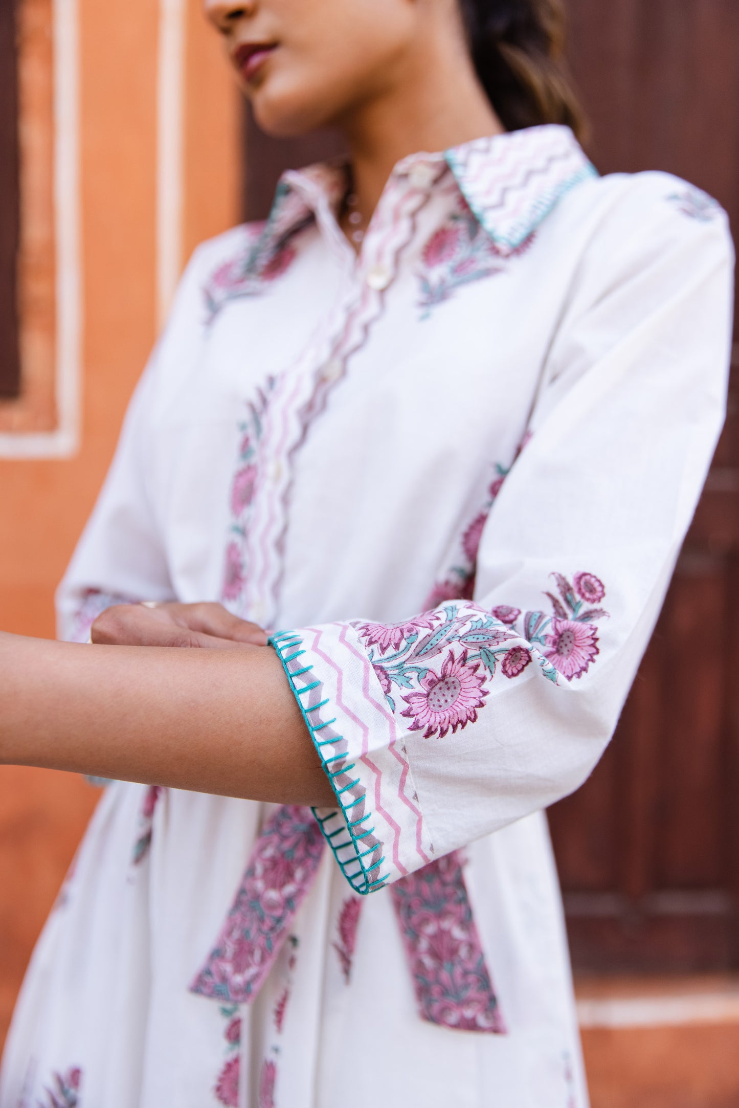 MAYA SHIRT DRESS IN WHITE LOTUS