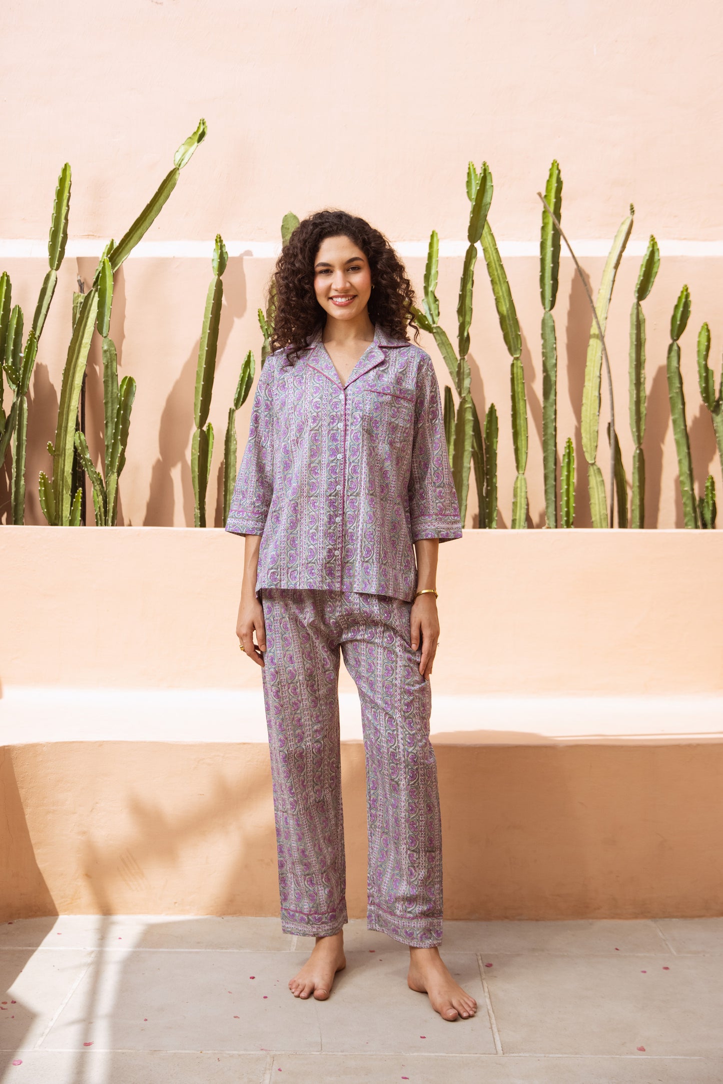 LAVENDER VINE LONG PJ SET