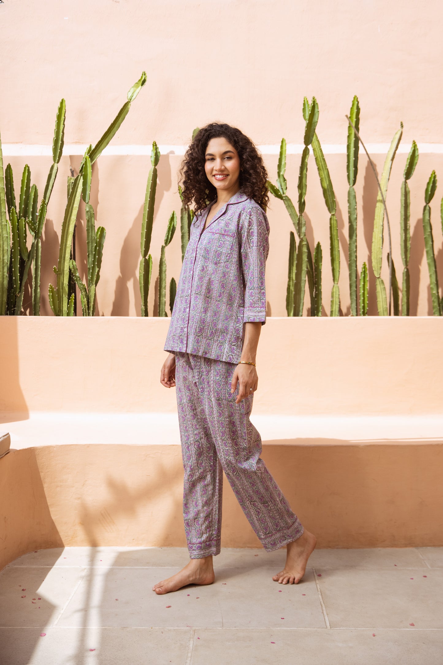 LAVENDER VINE LONG PJ SET