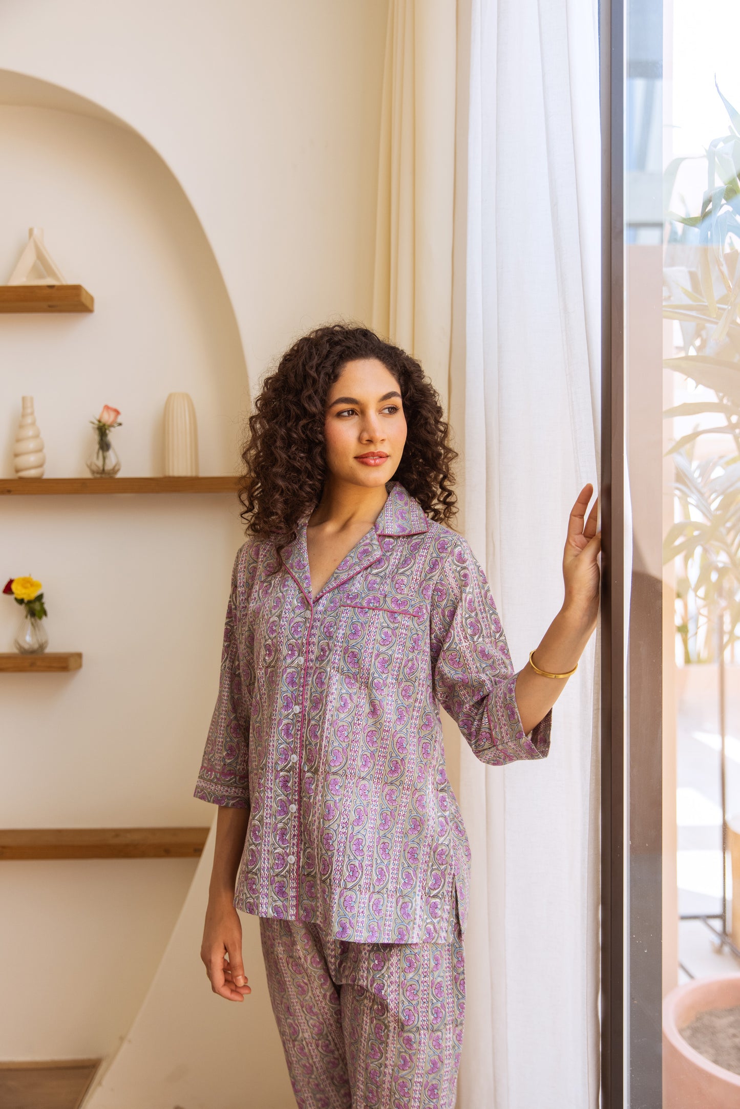 LAVENDER VINE LONG PJ SET