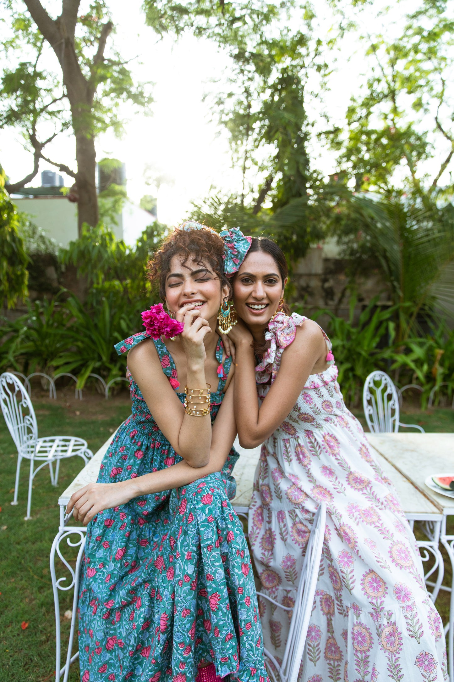THE DIYA SUNDRESS IN WHITE & PINK FLORAL