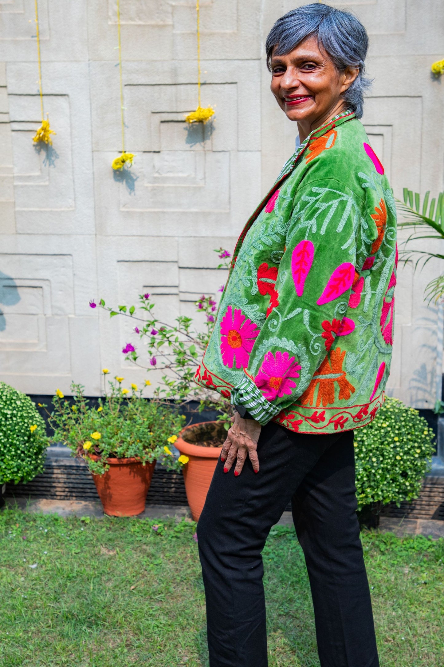 VELVET SUZANI JACKET - LIGHT GREEN