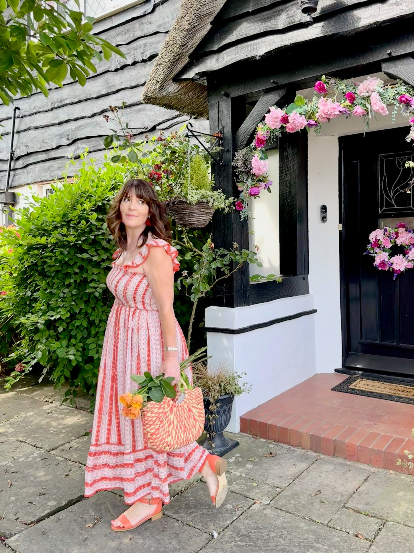 SIENNA SMOCKED DRESS IN ORANGE BLOSSOM