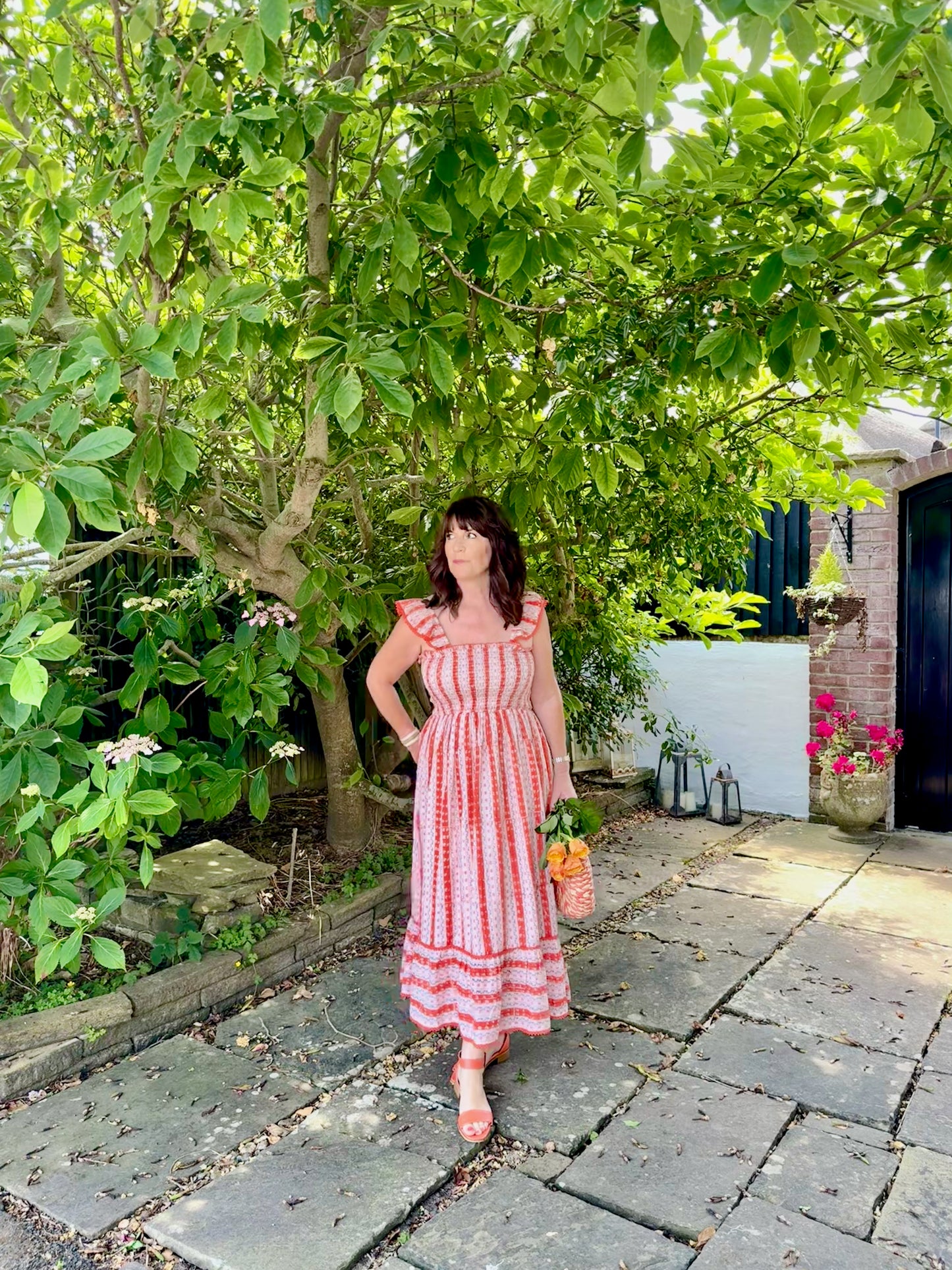 SIENNA SMOCKED DRESS IN ORANGE BLOSSOM