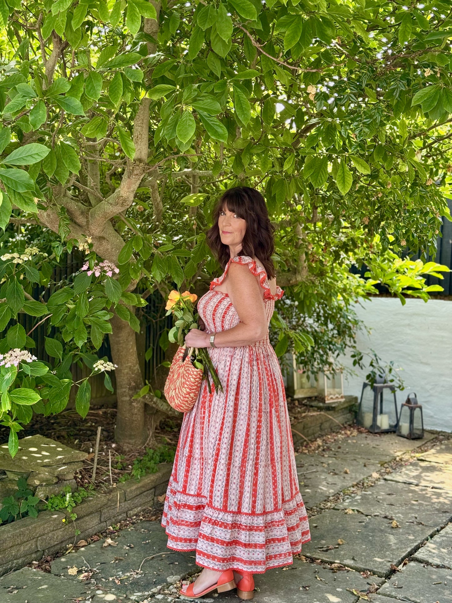 SIENNA SMOCKED DRESS IN ORANGE BLOSSOM