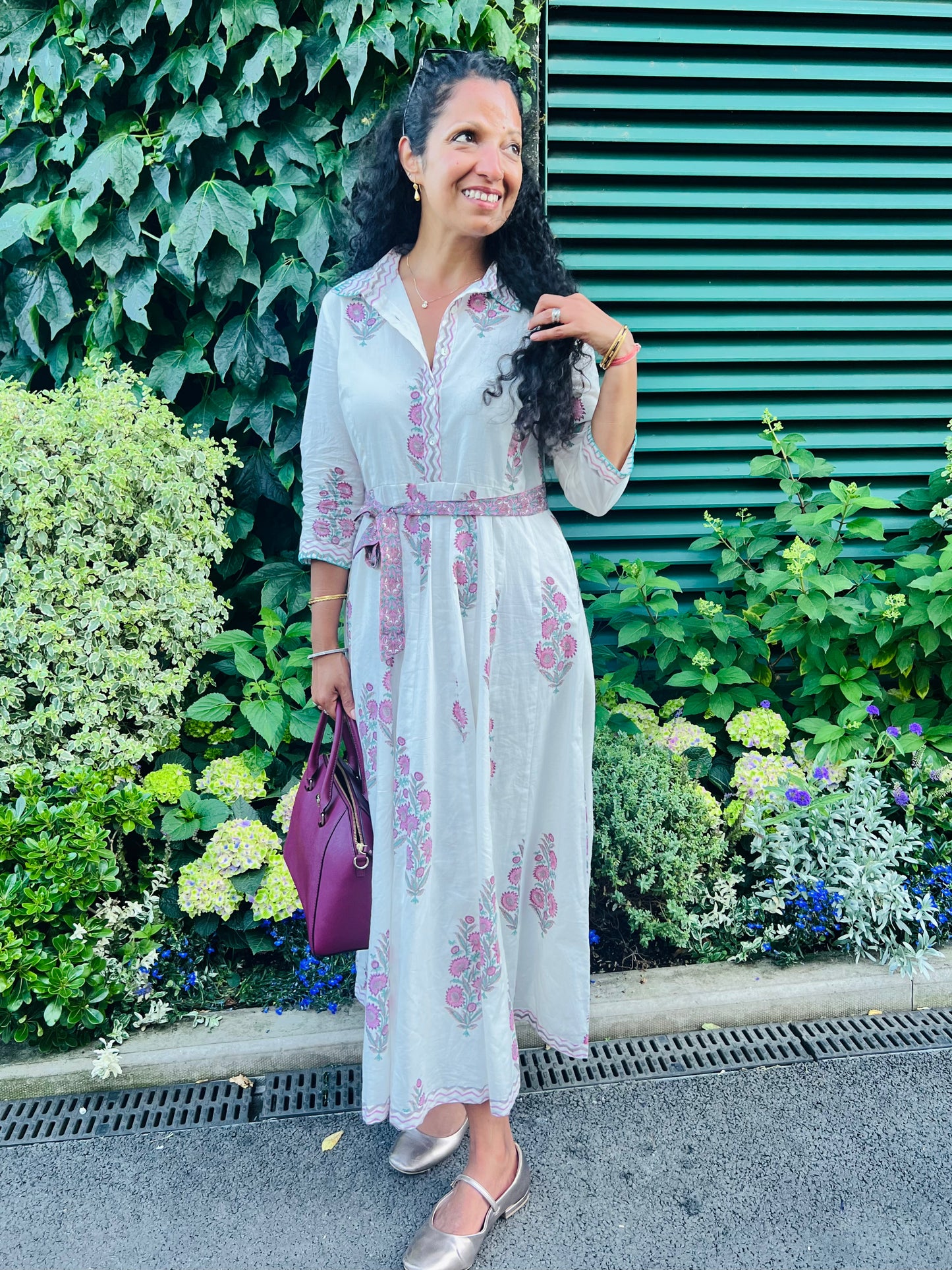 MAYA SHIRT DRESS IN WHITE LOTUS