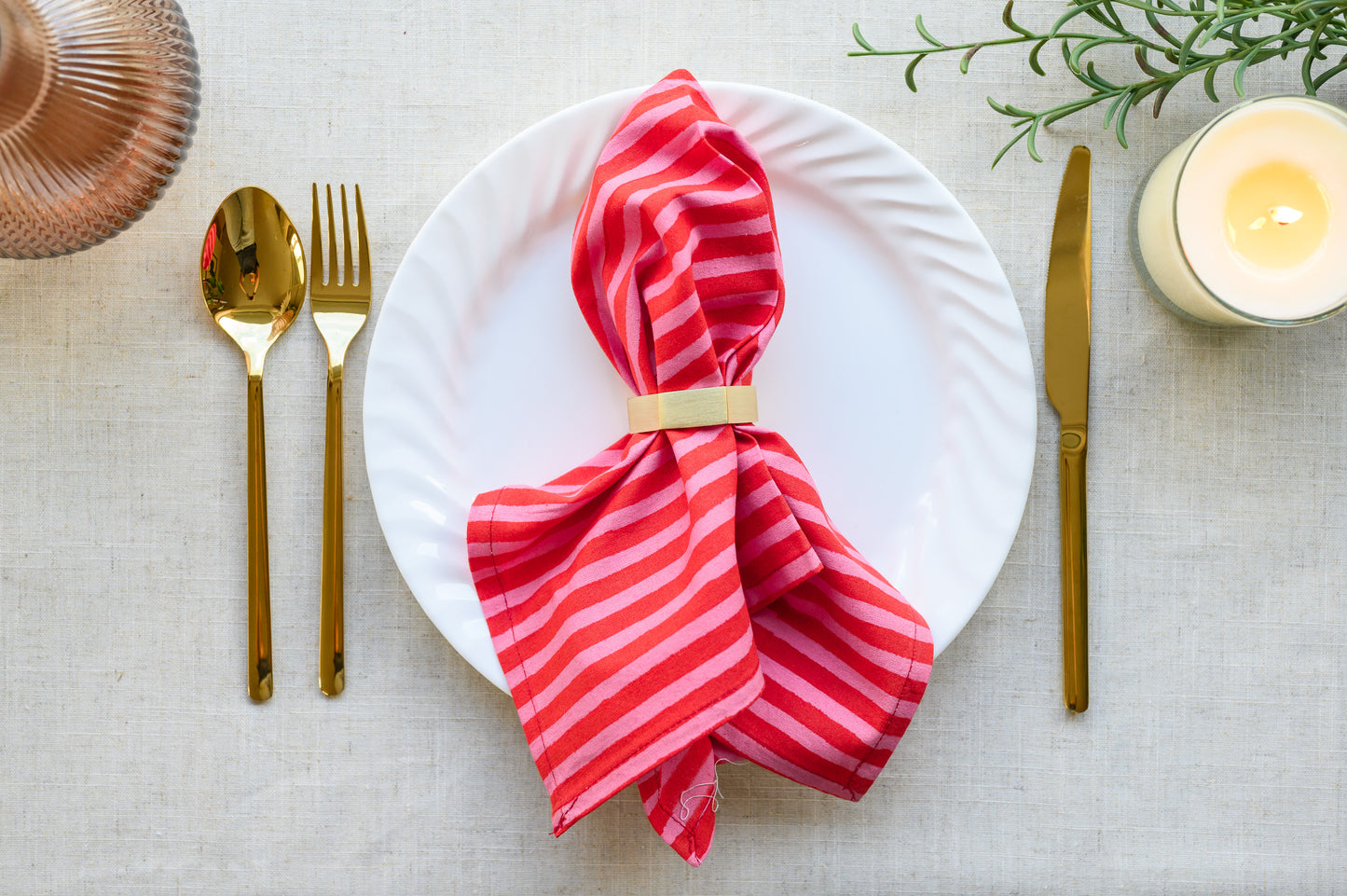 JAIPUR STRIPE BLOCK PRINT NAPKINS