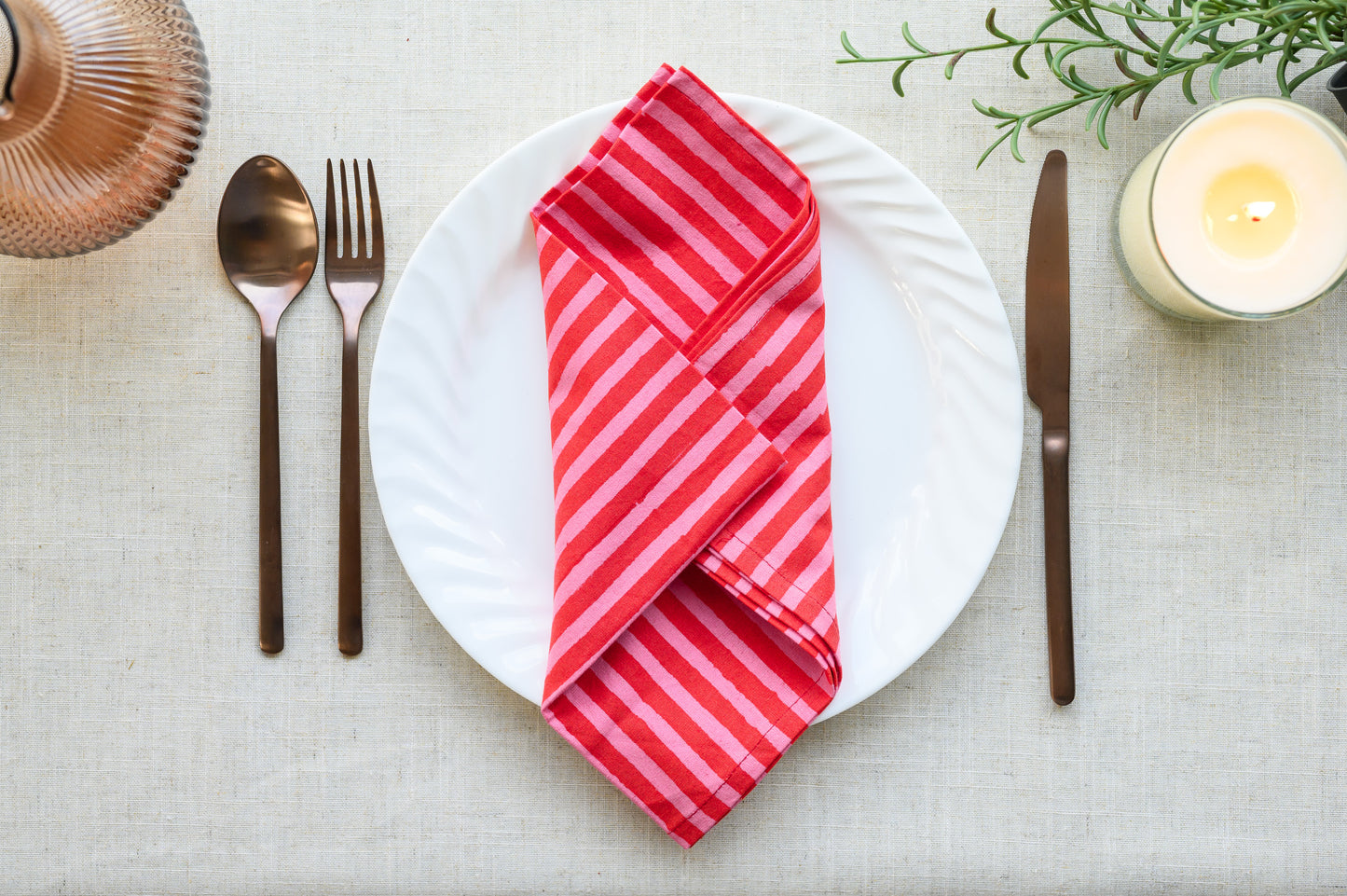 JAIPUR STRIPE BLOCK PRINT NAPKINS