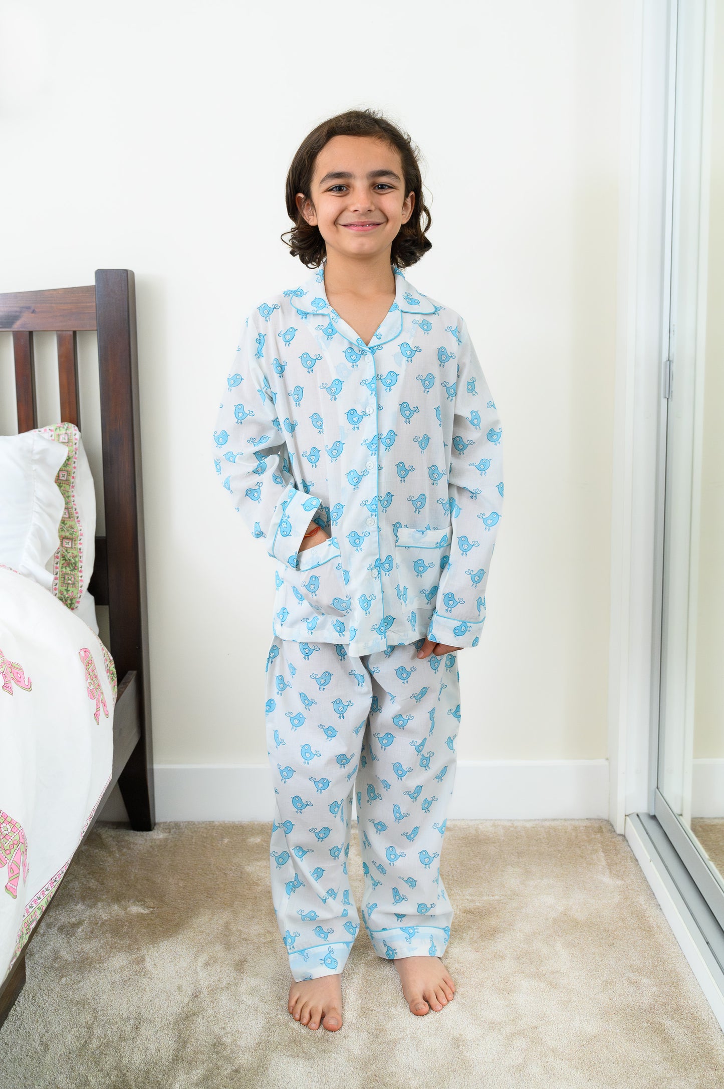 BLUE BIRDS KIDS COTTON PYJAMAS