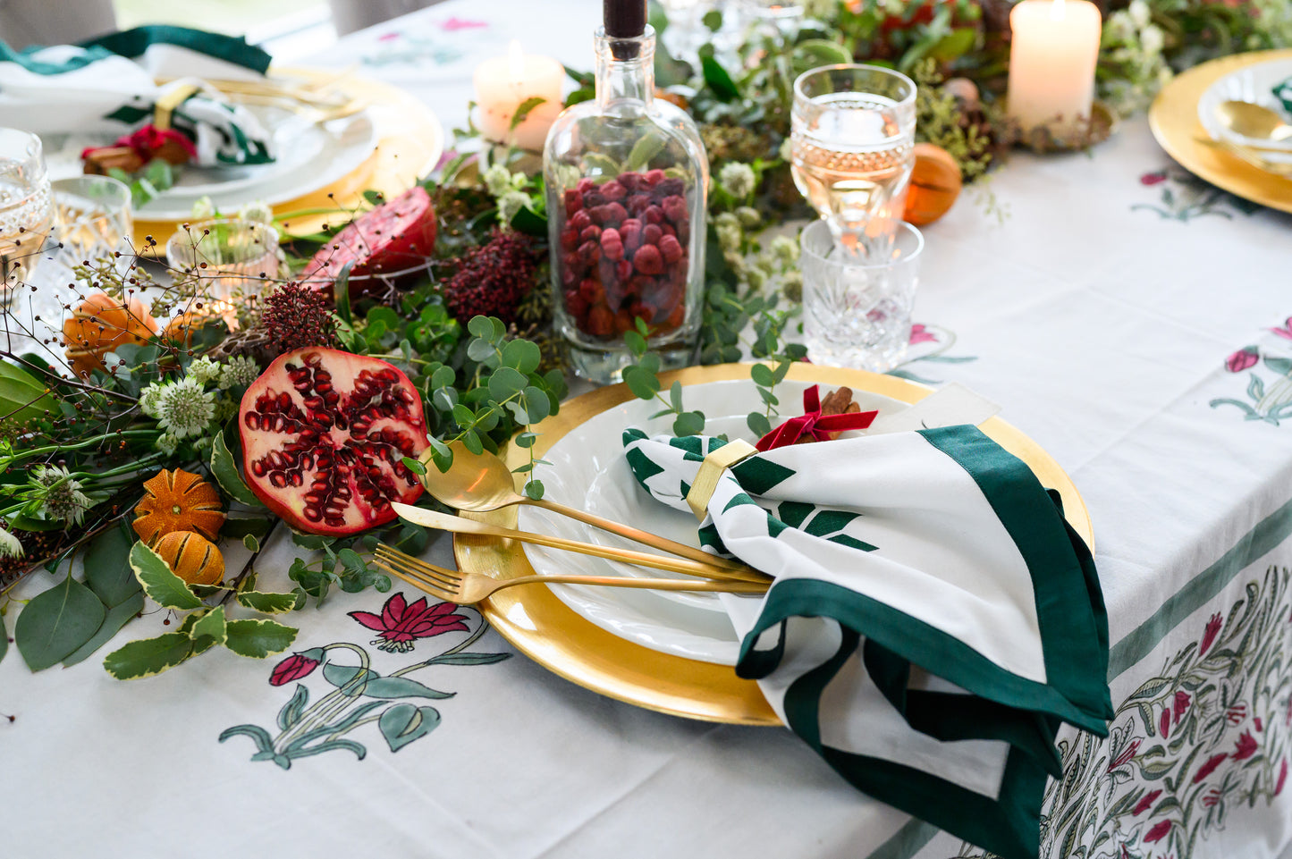 BERRY FLORAL VINE TABLECLOTH - PREORDER