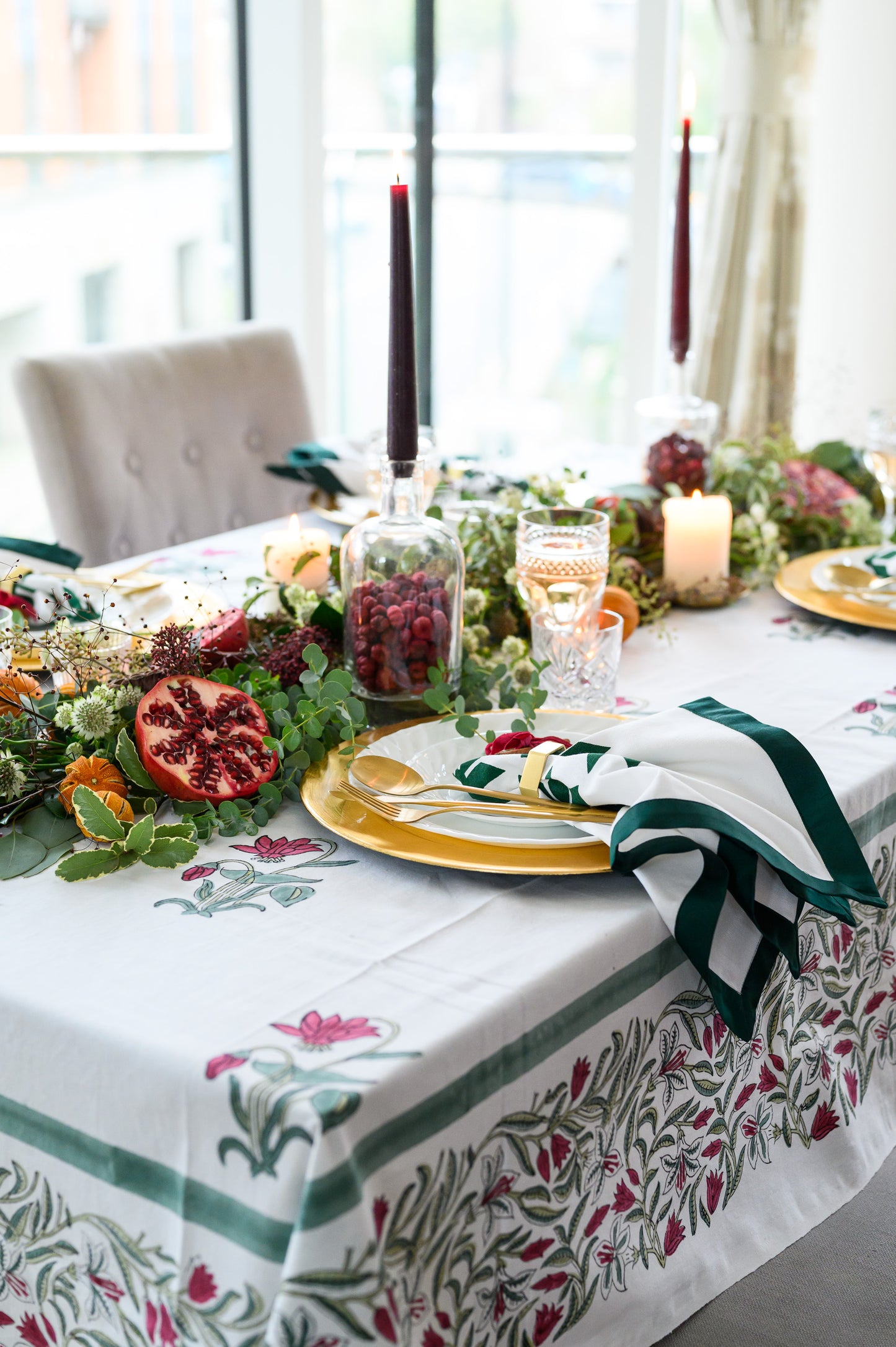 BERRY FLORAL VINE TABLECLOTH - PREORDER