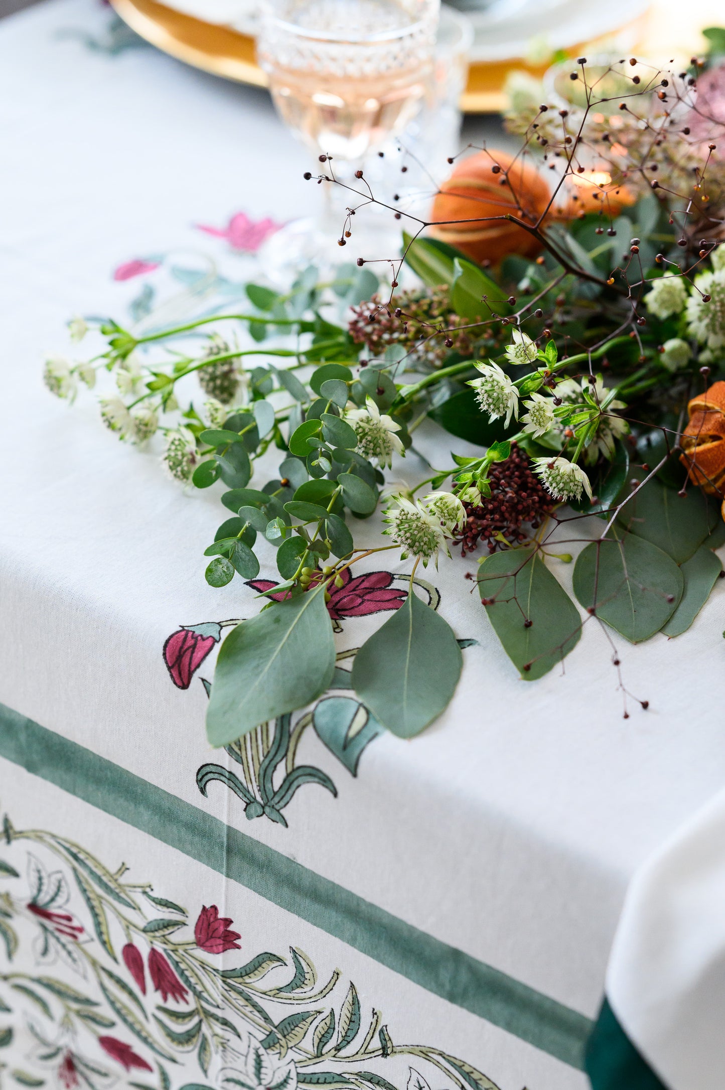 BERRY FLORAL VINE TABLECLOTH - PREORDER