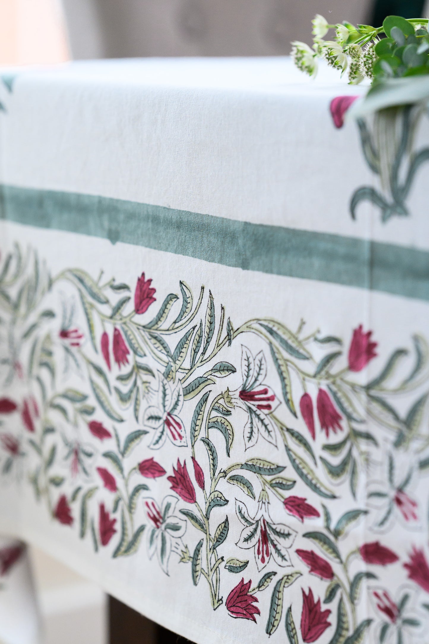 BERRY FLORAL VINE TABLECLOTH - PREORDER