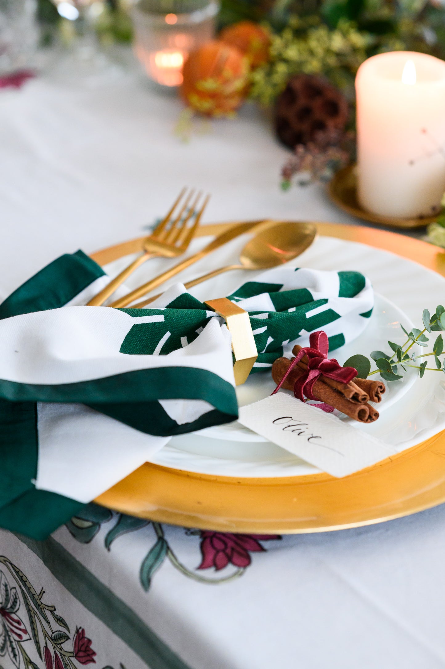 EMERALD GREEN COTTON NAPKINS - SET OF 4