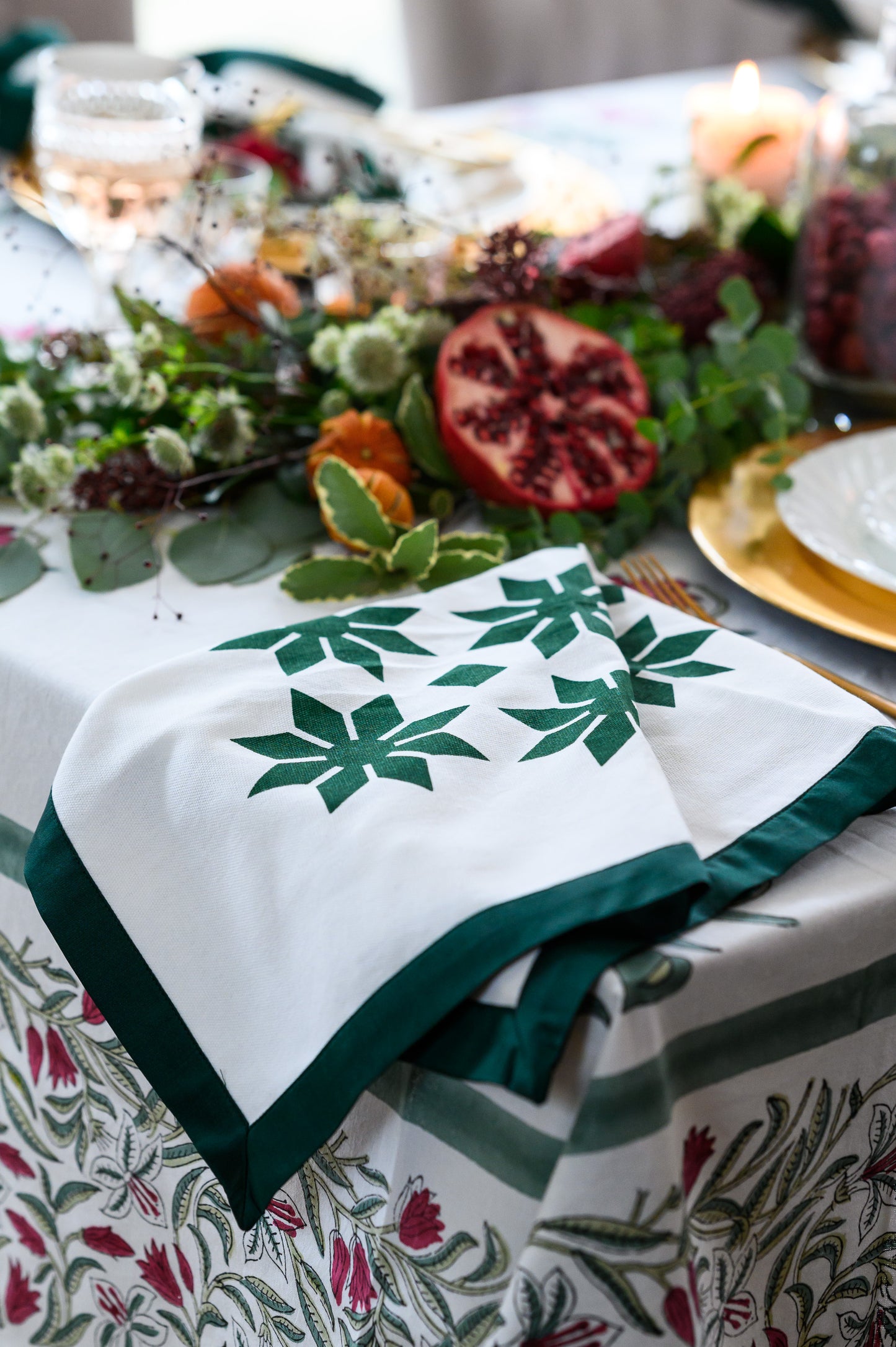 EMERALD GREEN COTTON NAPKINS - SET OF 4