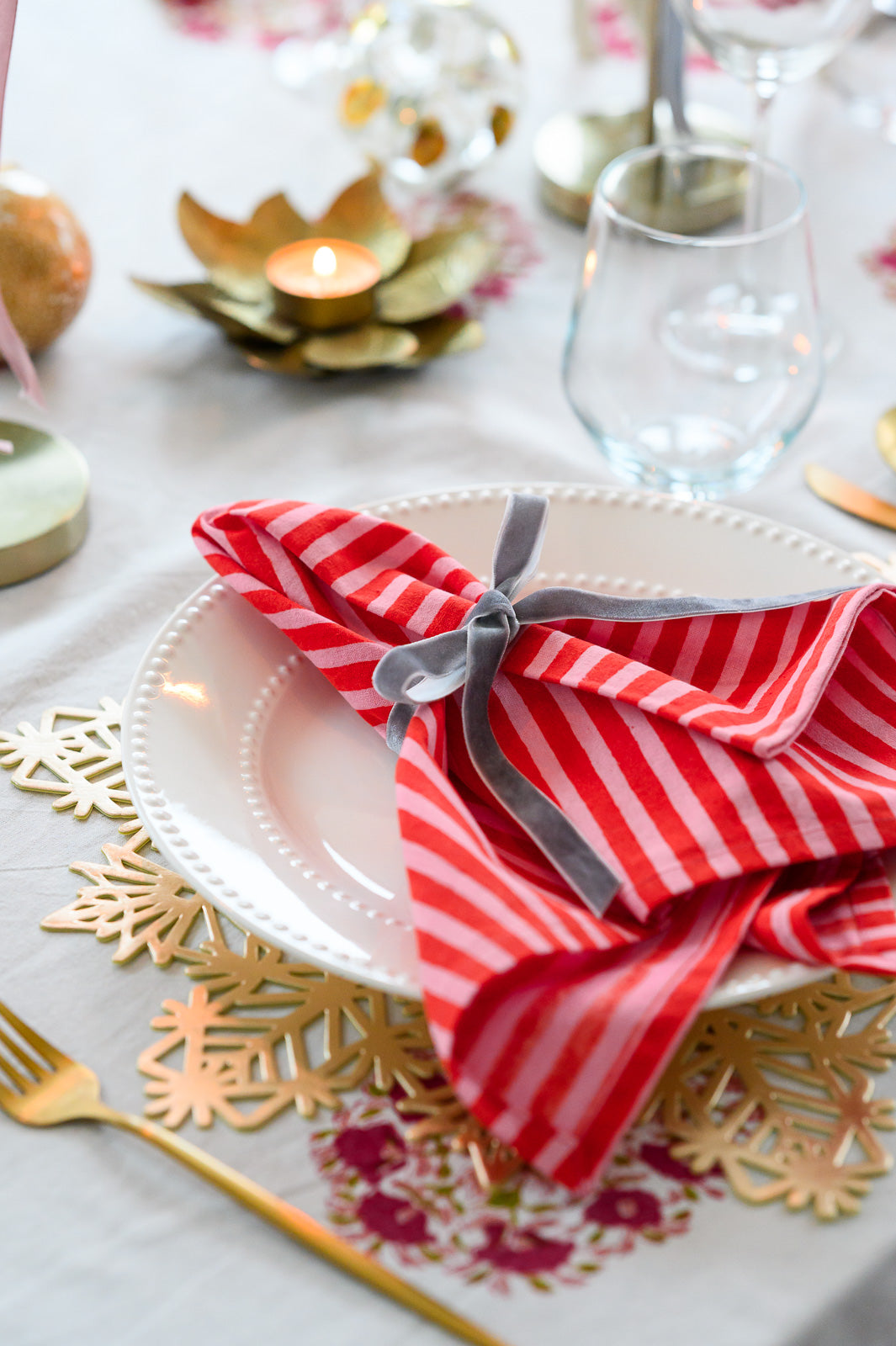 JAIPUR STRIPE COTTON NAPKINS - SET OF 4