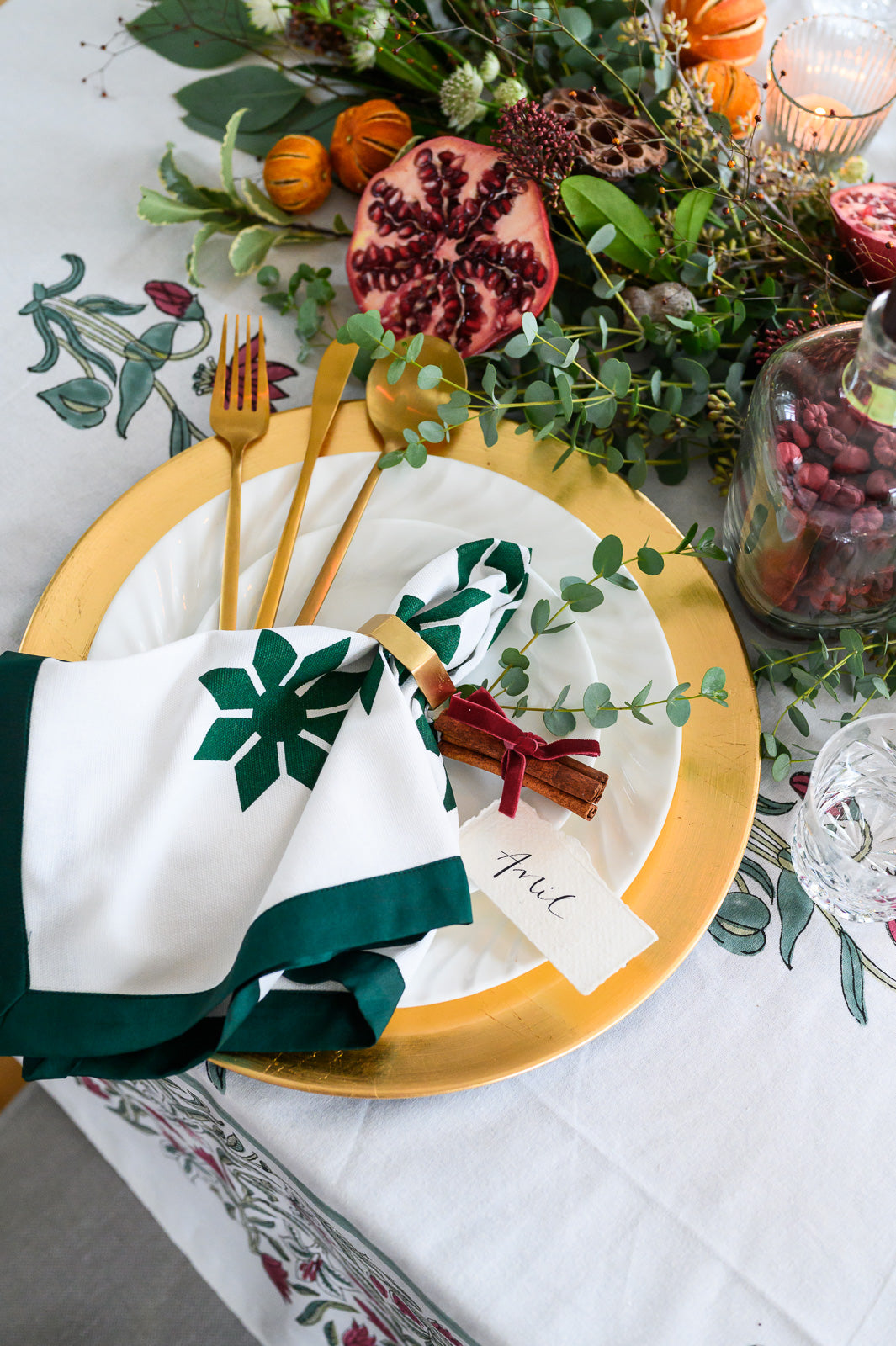 EMERALD GREEN COTTON NAPKINS - SET OF 4