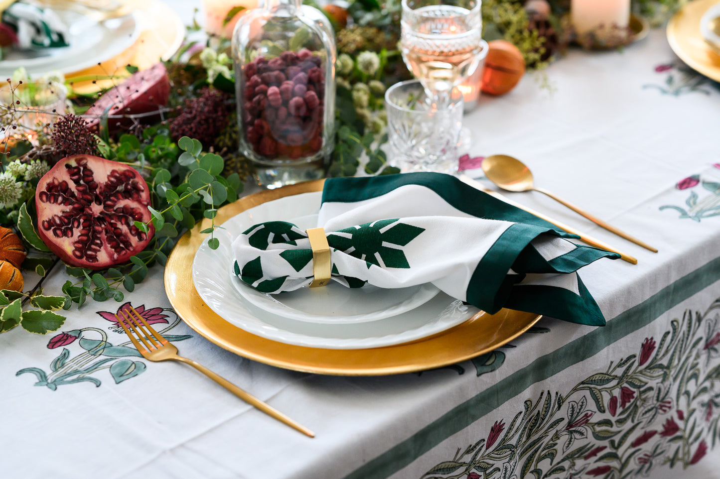 EMERALD GREEN COTTON NAPKINS - SET OF 4