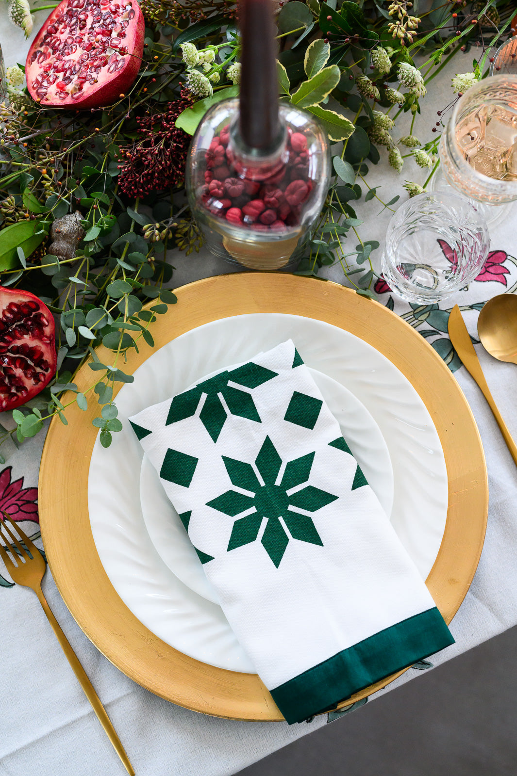 EMERALD GREEN COTTON NAPKINS - SET OF 4