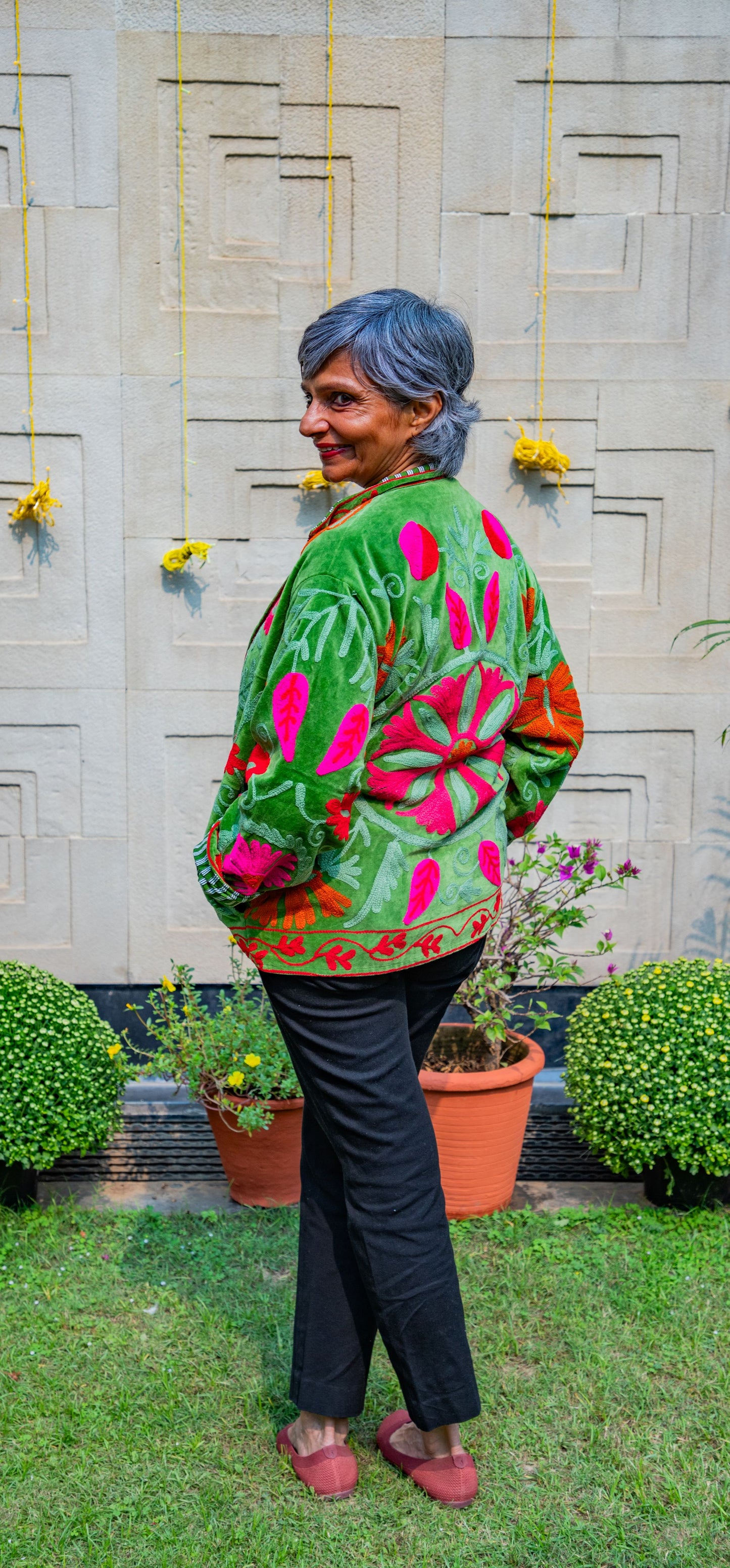 VELVET SUZANI JACKET - EMERALD GREEN