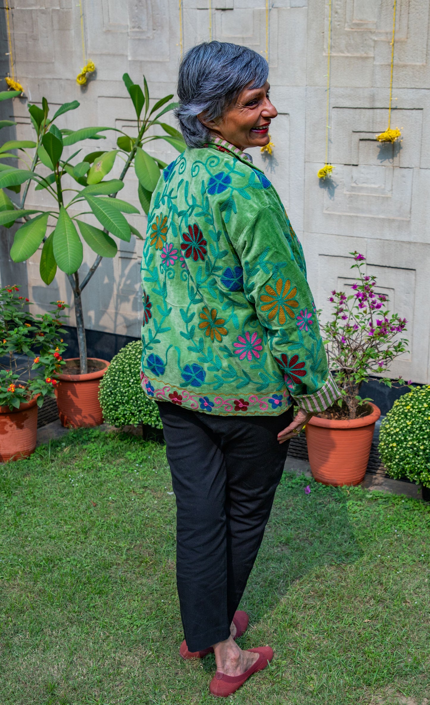VELVET SUZANI JACKET - LIGHT GREEN