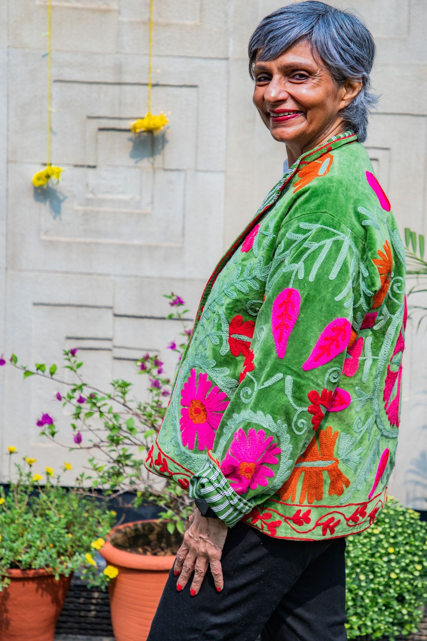 VELVET SUZANI JACKET - LIGHT GREEN