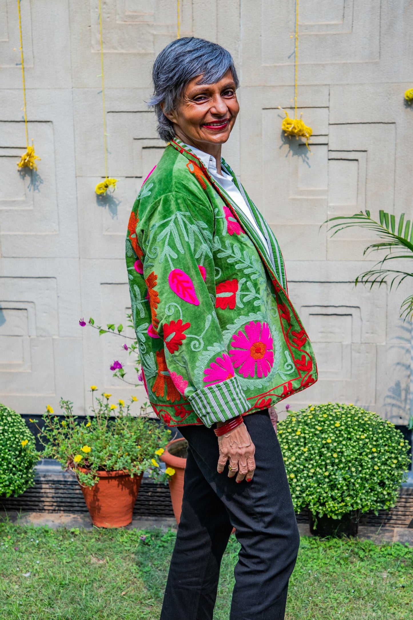 VELVET SUZANI JACKET - LIGHT GREEN