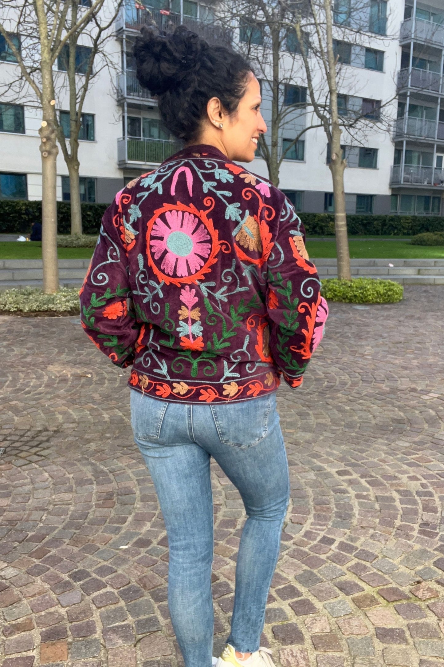 VELVET SUZANI JACKET - PLUM FLORAL