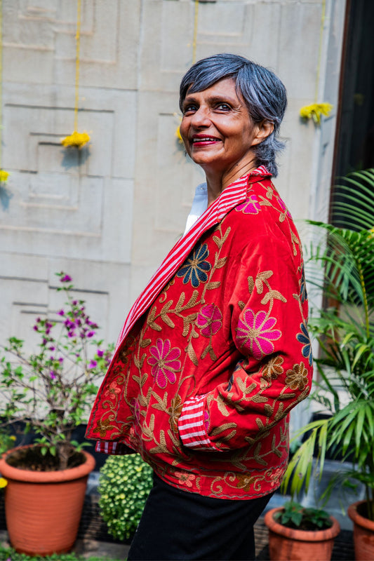 VELVET SUZANI JACKET - BURNT ORANGE