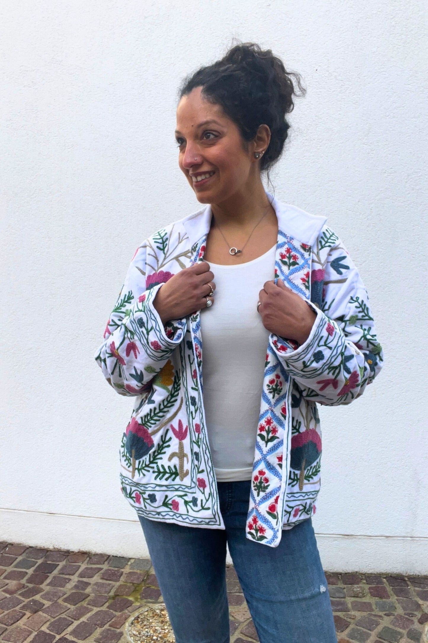 VELVET SUZANI JACKET - IVORY FLORAL