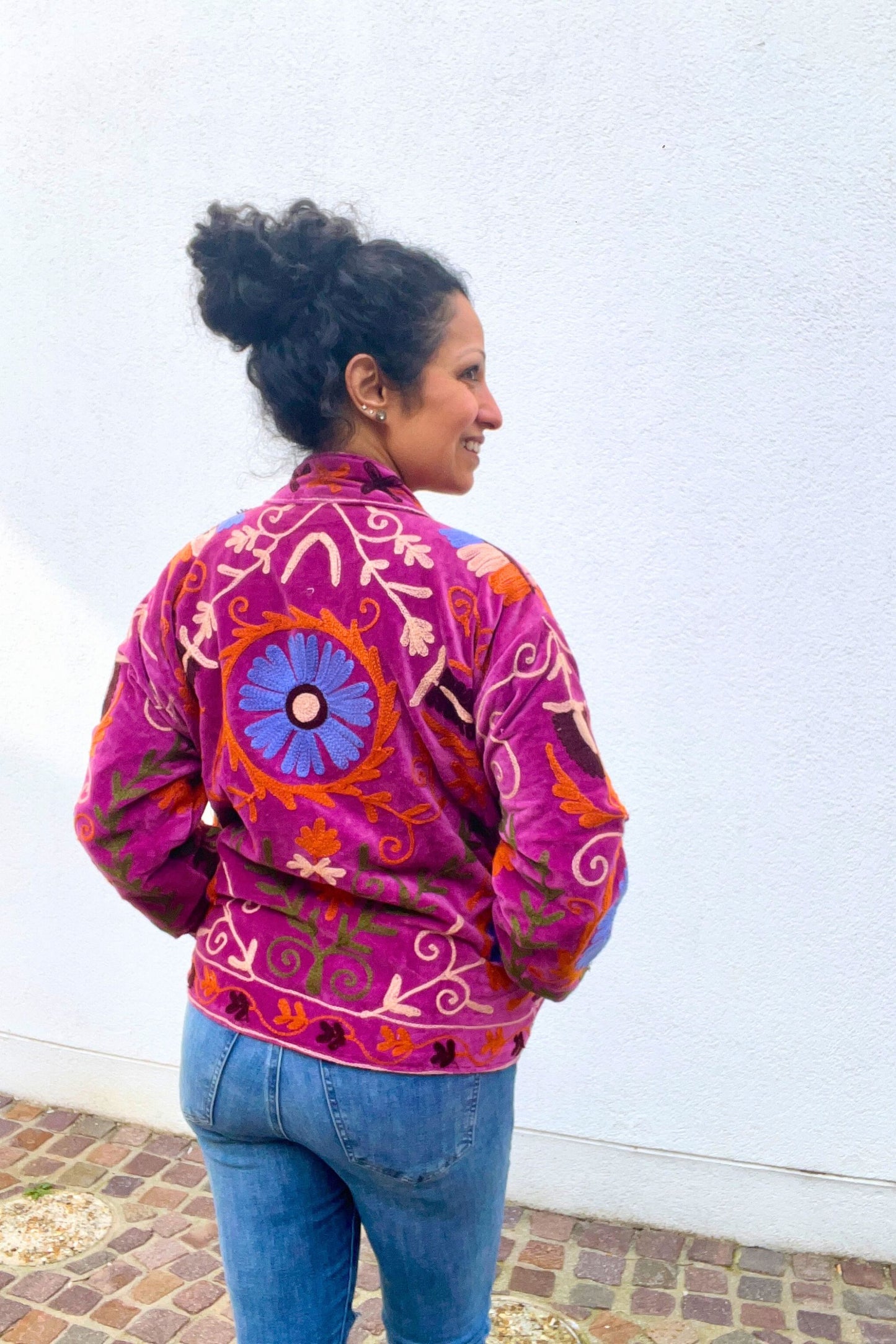 VELVET SUZANI JACKET - FUCHSIA FLORAL