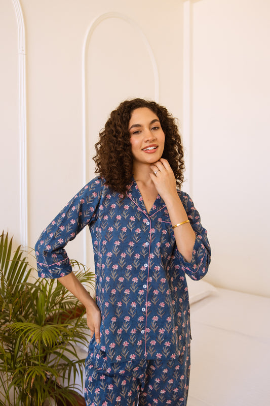 INDIGO BLOOM LONG PJ SET