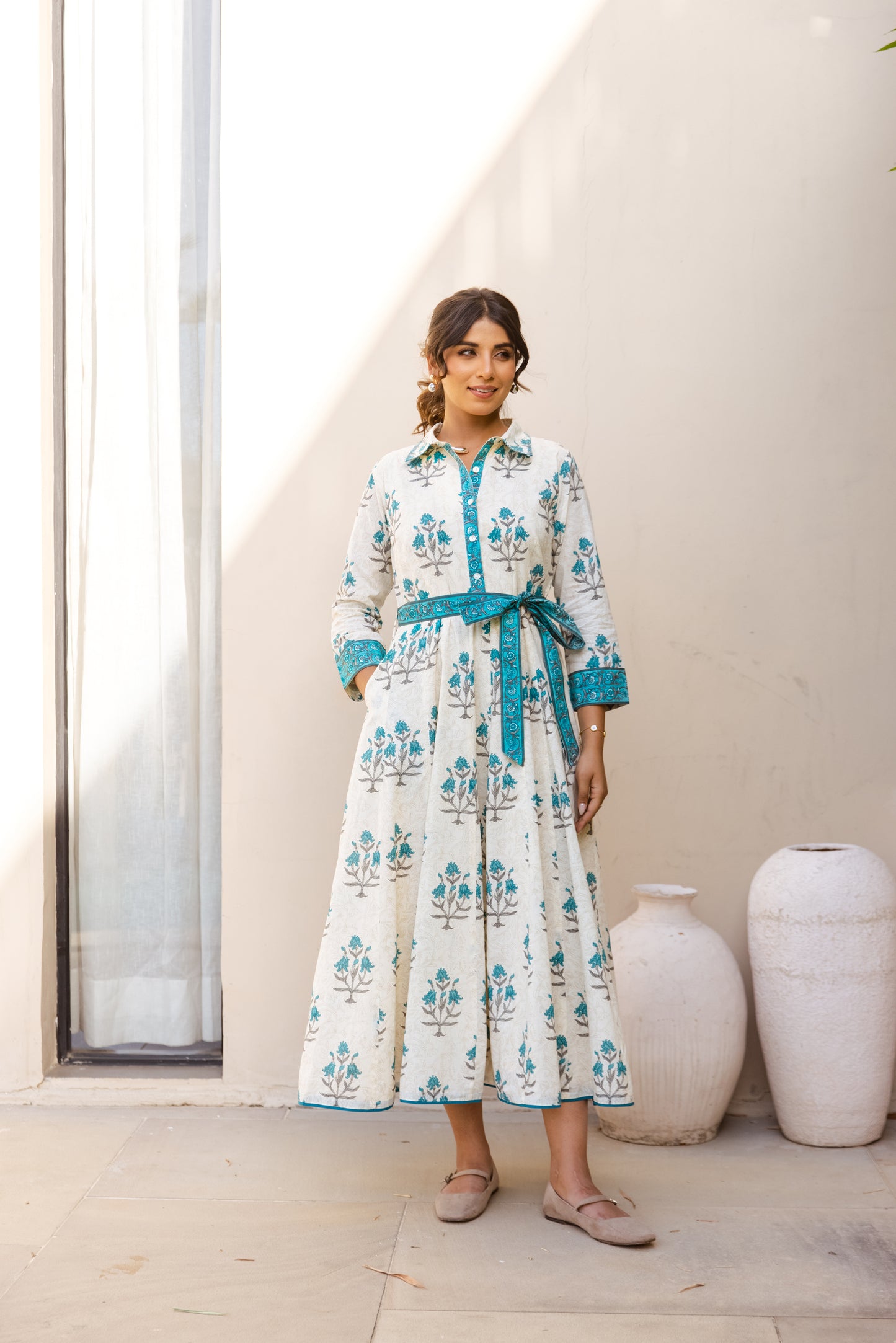 MAYA DRESS - TEAL FLORAL