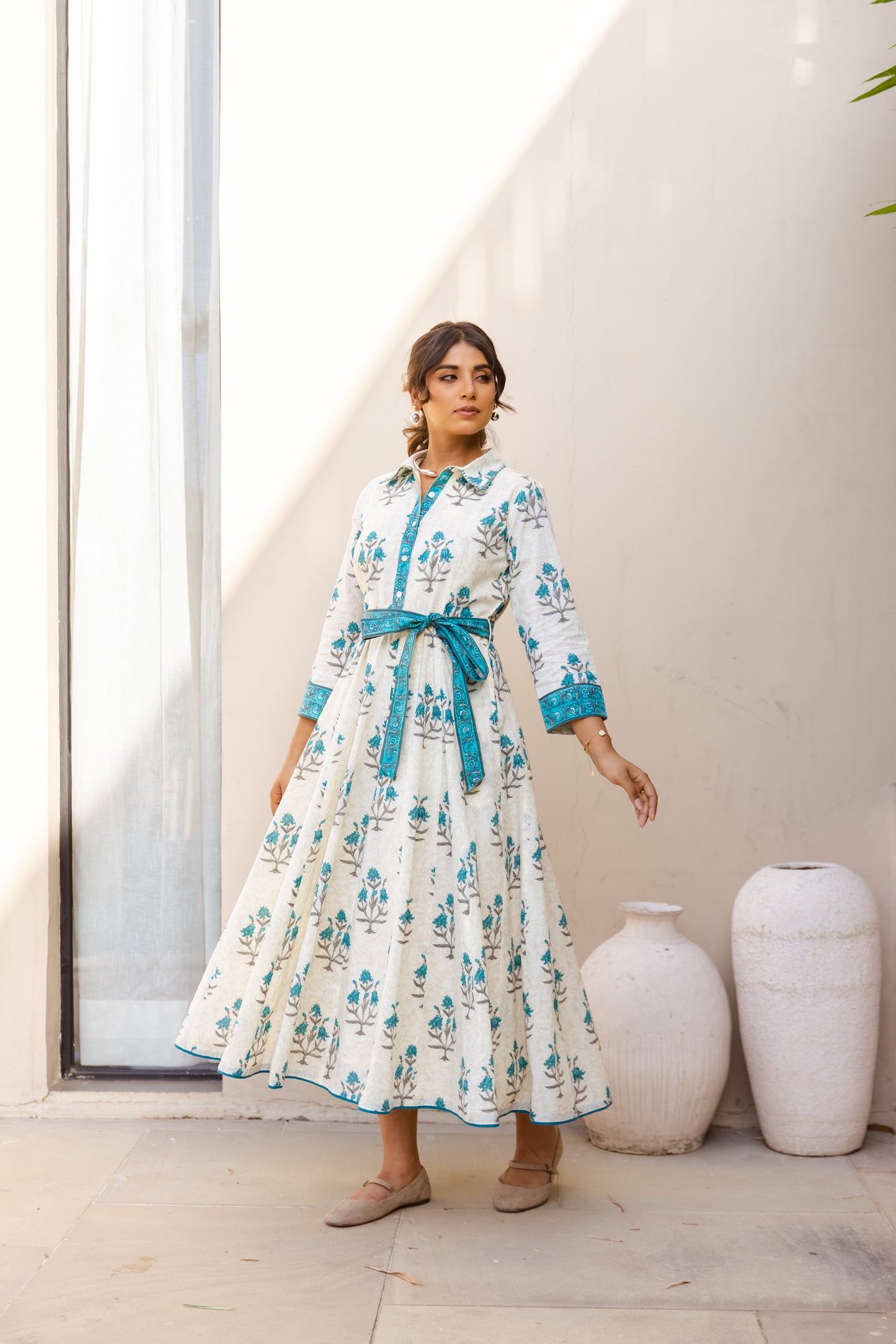 MAYA DRESS - TEAL FLORAL