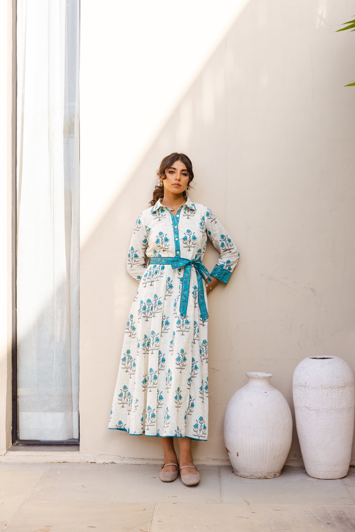 MAYA DRESS - TEAL FLORAL