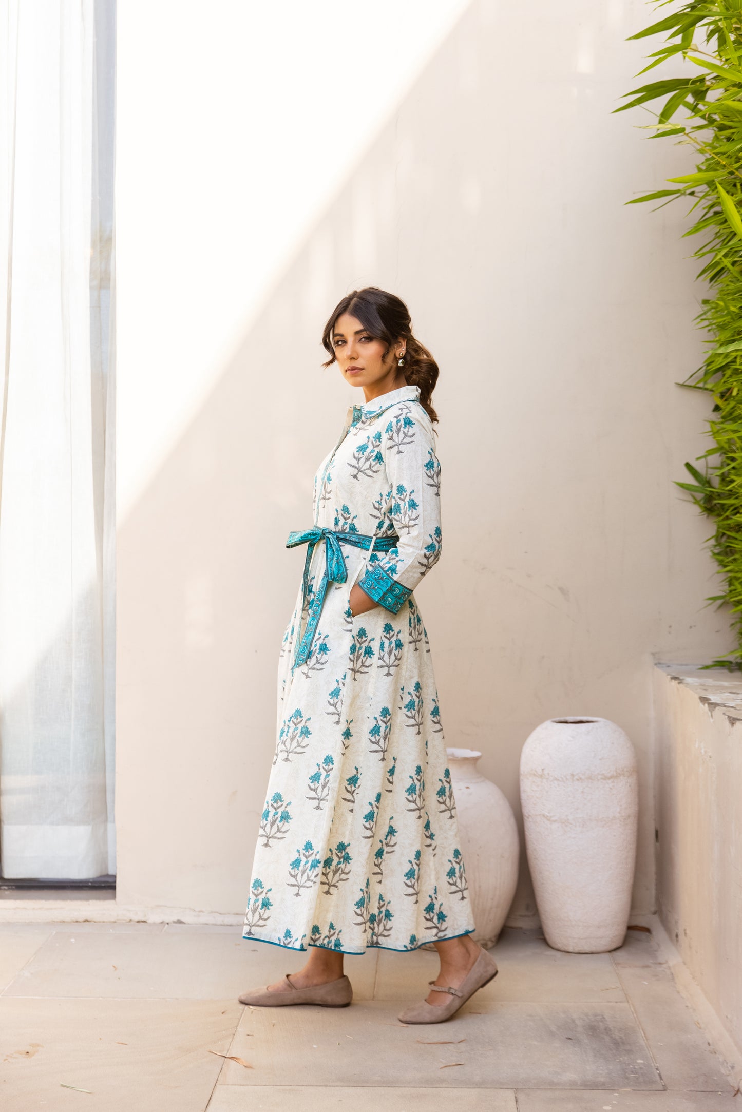 MAYA DRESS - TEAL FLORAL
