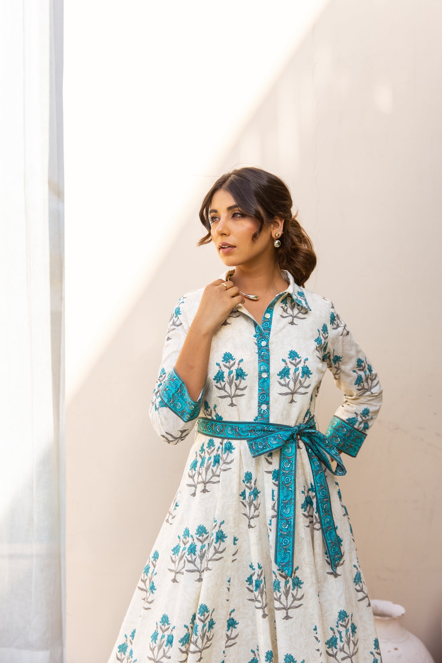 MAYA DRESS - TEAL FLORAL