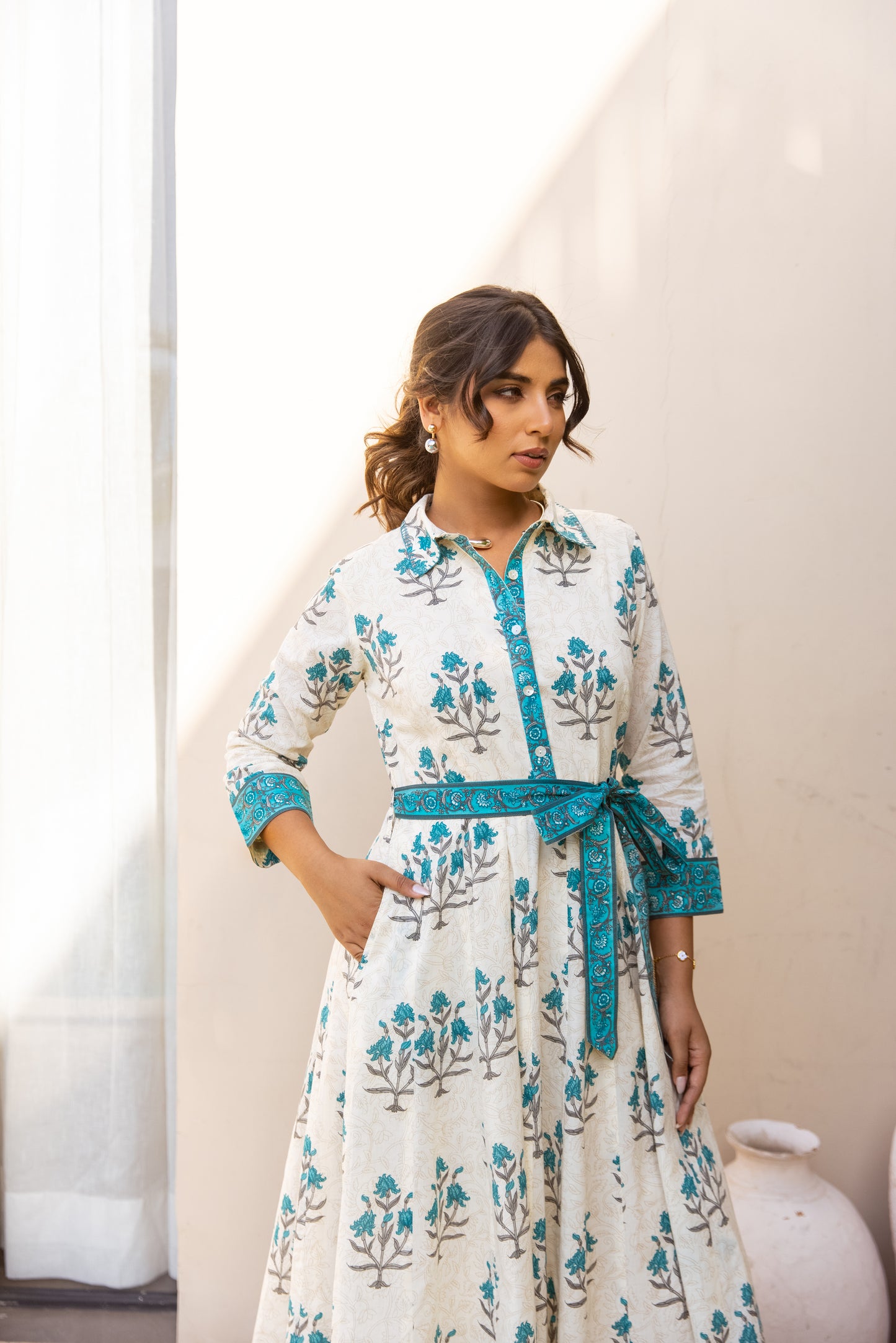 MAYA DRESS - TEAL FLORAL