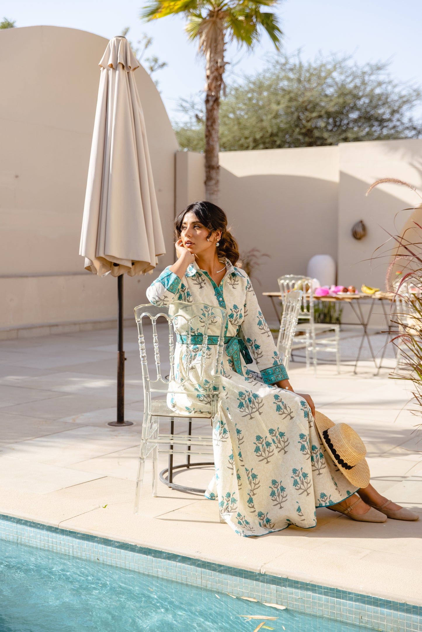 MAYA DRESS - TEAL FLORAL