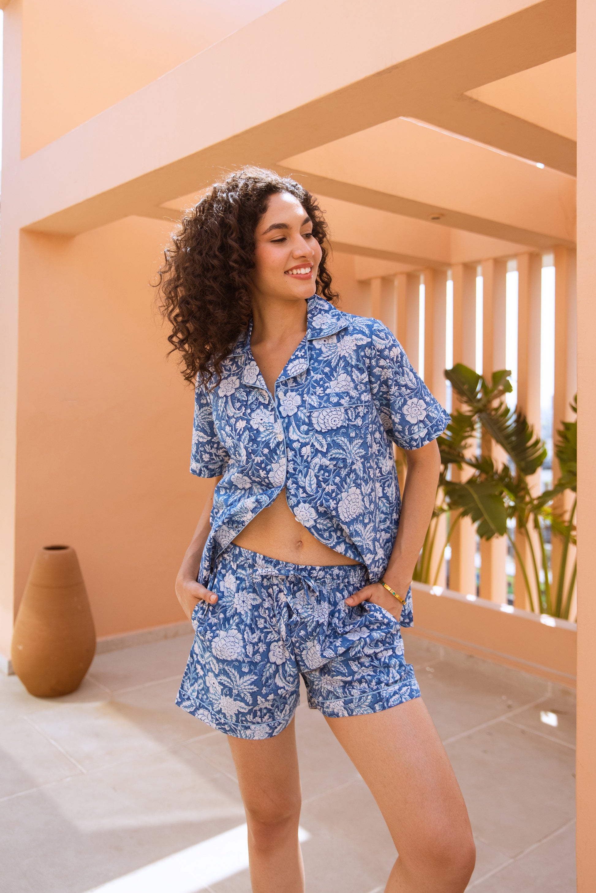 BLUE BLOSSOM SHORT PJ SET