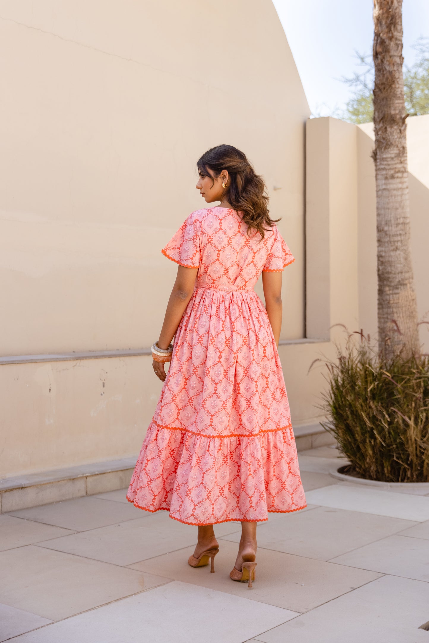 NOOR DRESS - CORAL BLOOM