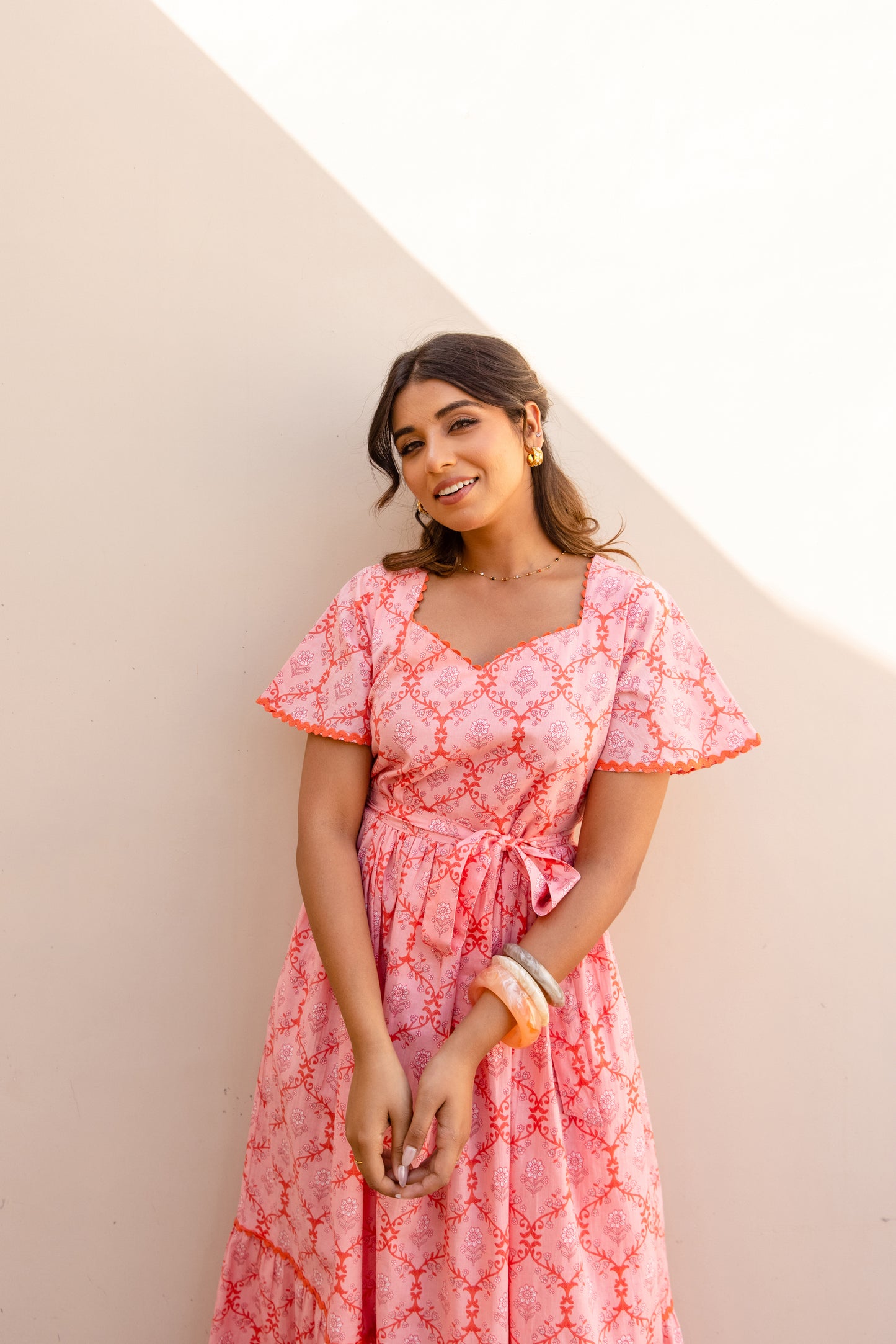 NOOR DRESS - CORAL BLOOM