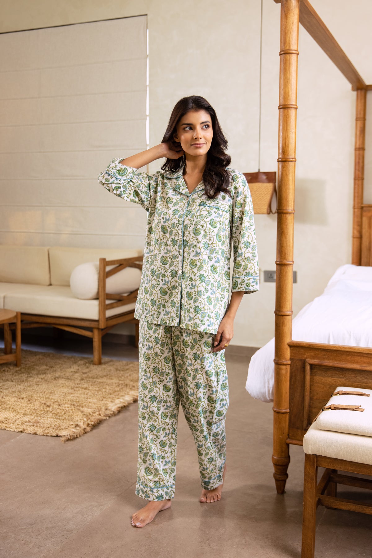 LONG PJ SET - BOTANICAL VINE